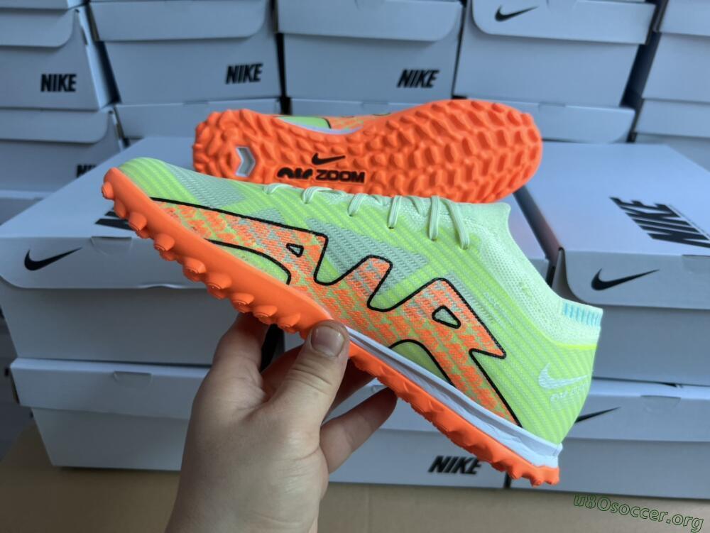 Nike Air Zoom Mercurial Vapor 15 Elite TF Football Shoes - Green/Black/Orange