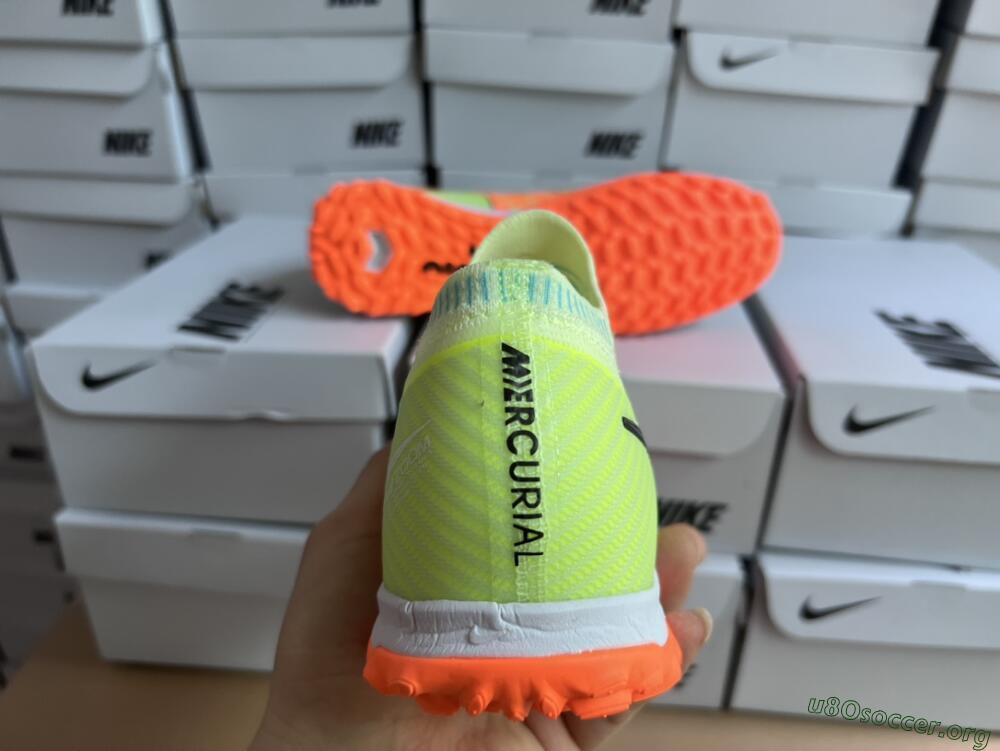 Nike Air Zoom Mercurial Vapor 15 Elite TF Football Shoes - Green/Black/Orange