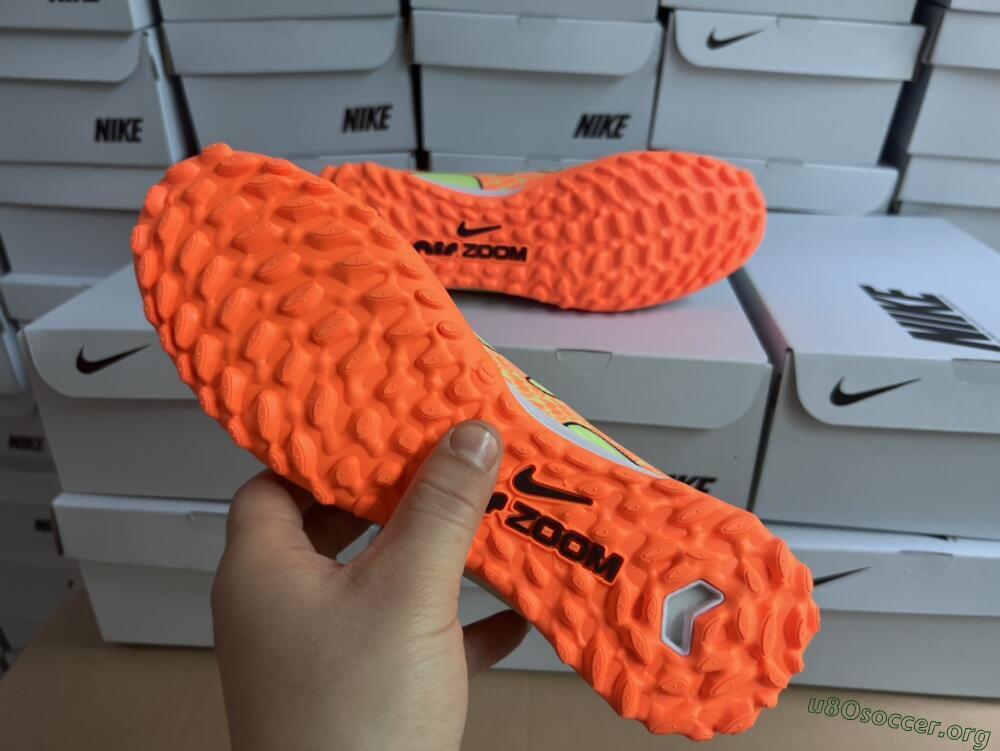 Nike Air Zoom Mercurial Vapor 15 Elite TF Football Shoes - Green/Black/Orange