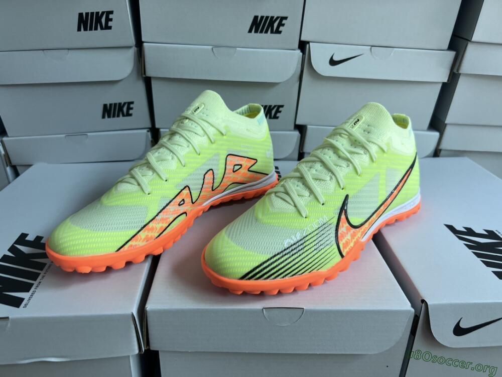 Nike Air Zoom Mercurial Vapor 15 Elite TF Football Shoes - Green/Black/Orange
