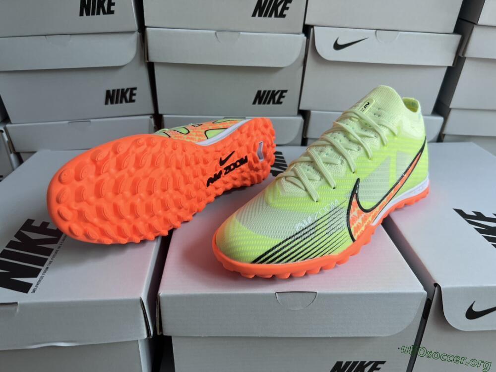 Nike Air Zoom Mercurial Vapor 15 Elite TF Football Shoes - Green/Black/Orange