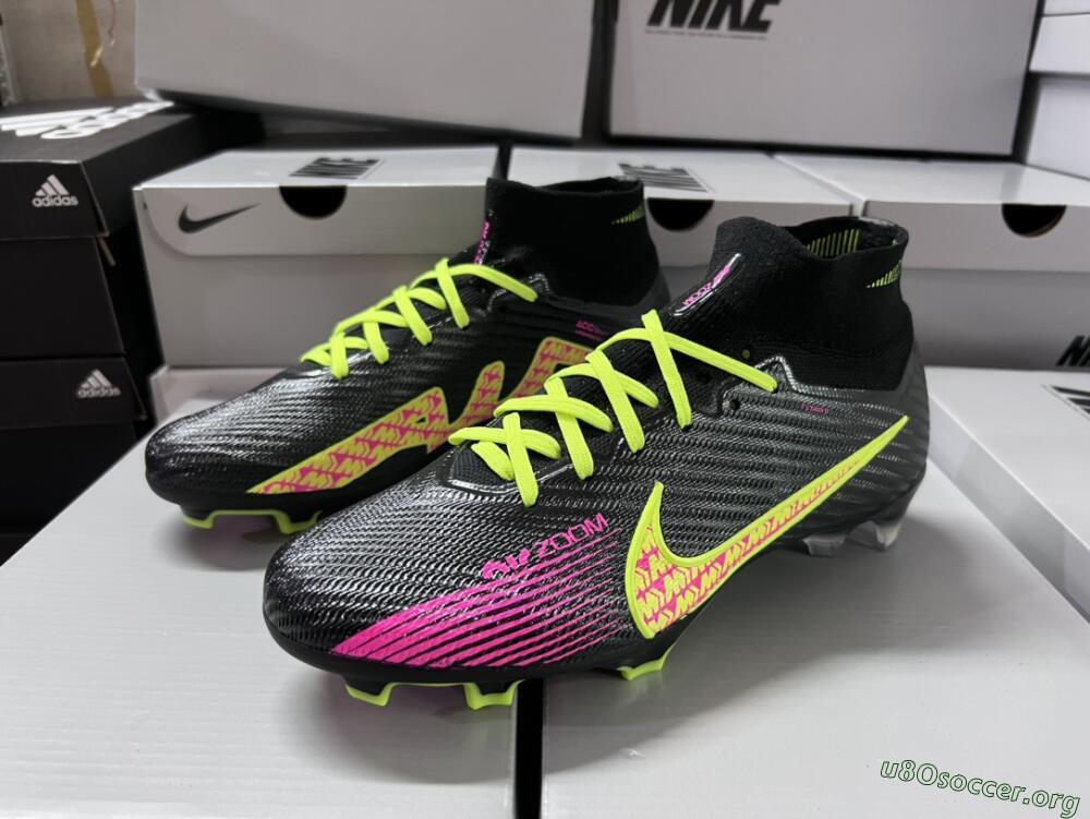Nike Air Zoom Mercurial Superfly 9 Elite FG Football Boots - Black/Yellow/Pink