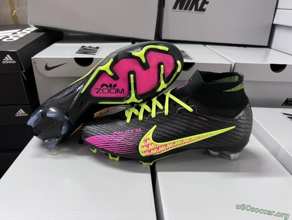 Nike Air Zoom Mercurial Superfly 9 Elite FG Football Boots - Black/Yellow/Pink