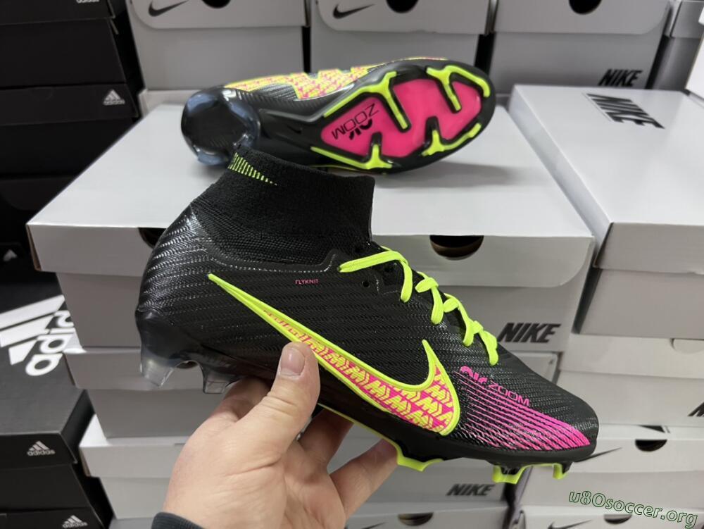 Nike Air Zoom Mercurial Superfly 9 Elite FG Football Boots - Black/Yellow/Pink