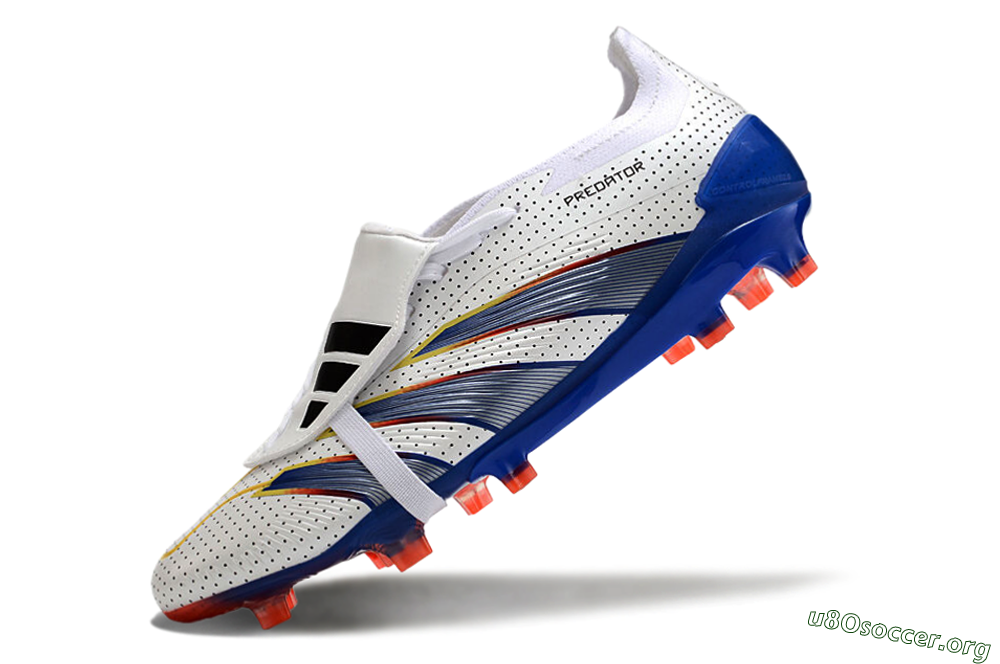 Adidas Predator Elite Foldover Tongue Euphoria FG Football Boots - White/Silver/Blue 5