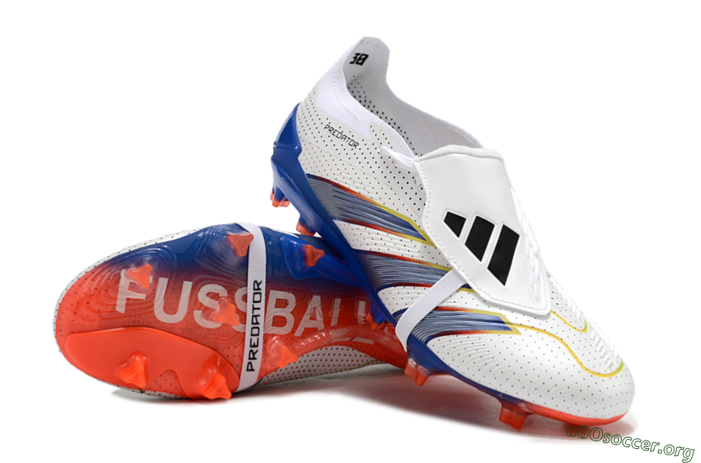 Adidas Predator Elite Foldover Tongue Euphoria FG Football Boots - White/Silver/Blue 0