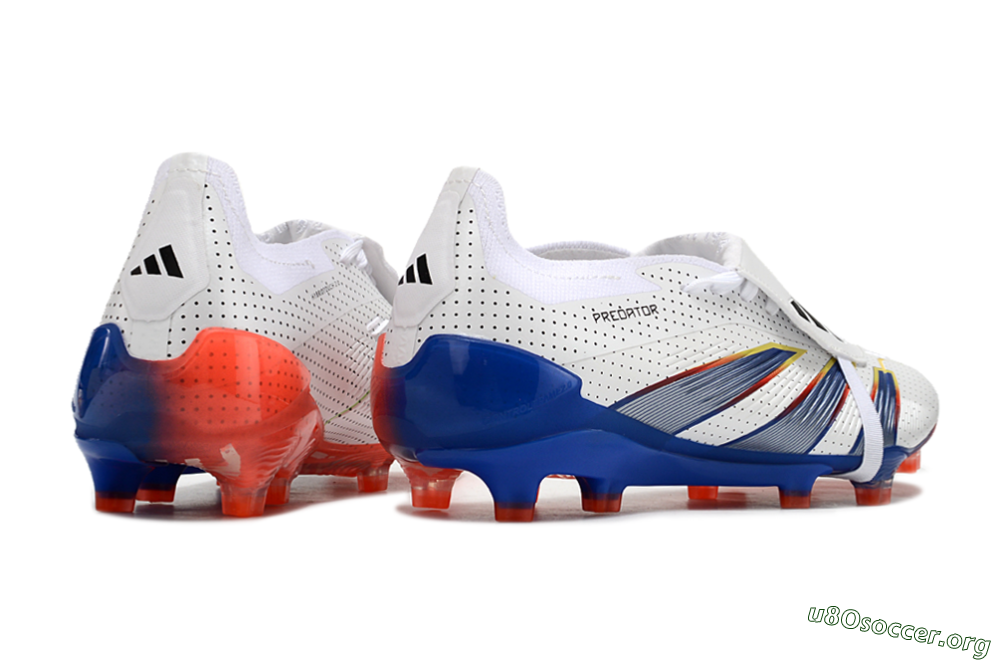 Adidas Predator Elite Foldover Tongue Euphoria FG Football Boots - White/Silver/Blue 6