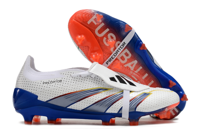 Adidas Predator Elite Foldover Tongue Euphoria FG Football Boots - White/Silver/Blue