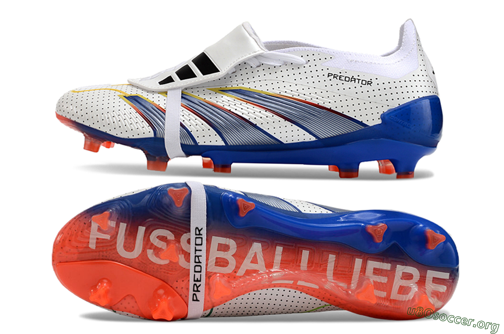 Adidas Predator Elite Foldover Tongue Euphoria FG Football Boots - White/Silver/Blue 1