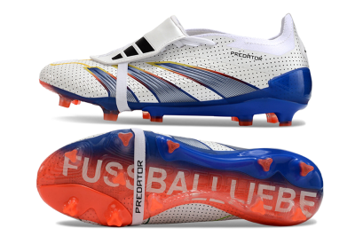 Adidas Predator Elite Foldover Tongue Euphoria FG Football Boots - White/Silver/Blue
