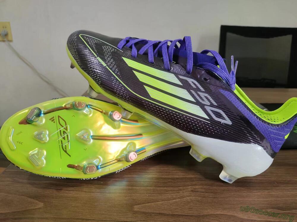 Adidas F50 Adizero FG Football Boots - Purple/Yellow/White
