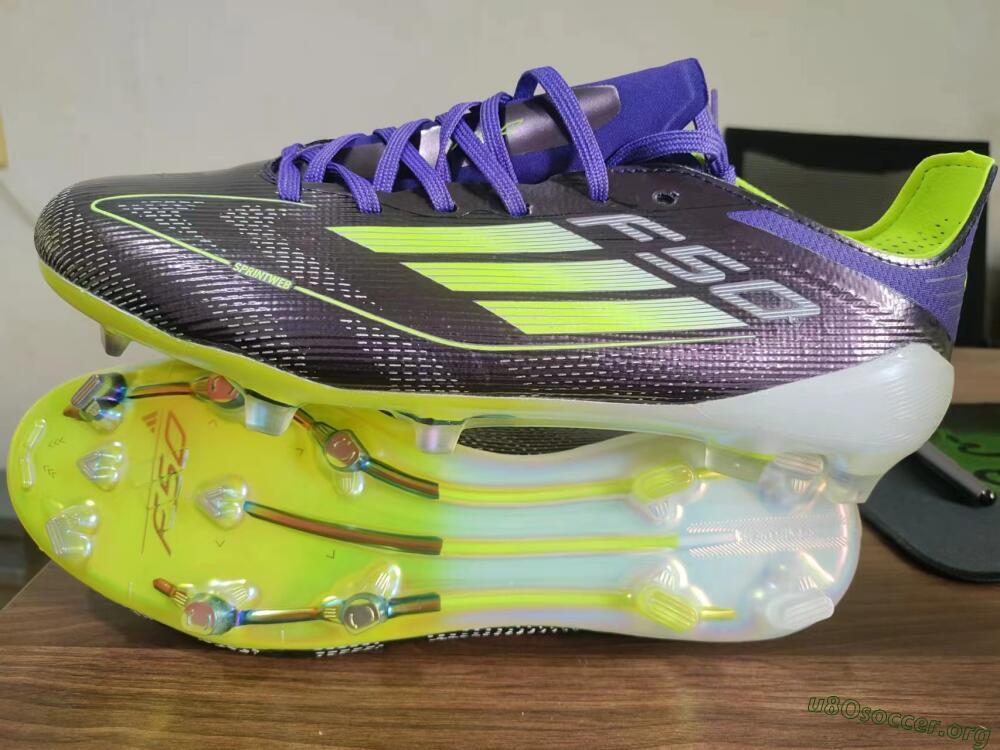 Adidas F50 Adizero FG Football Boots - Purple/Yellow/White