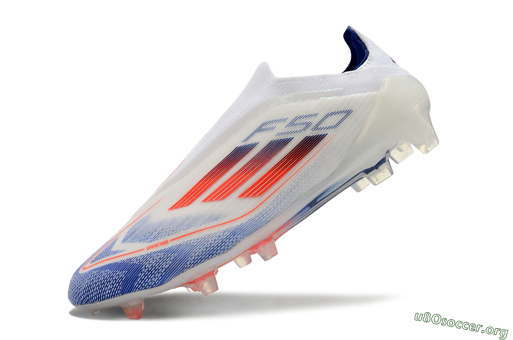 Adidas F50 Elite Laceless FG Football Boots - Blue/Red/Beige 5