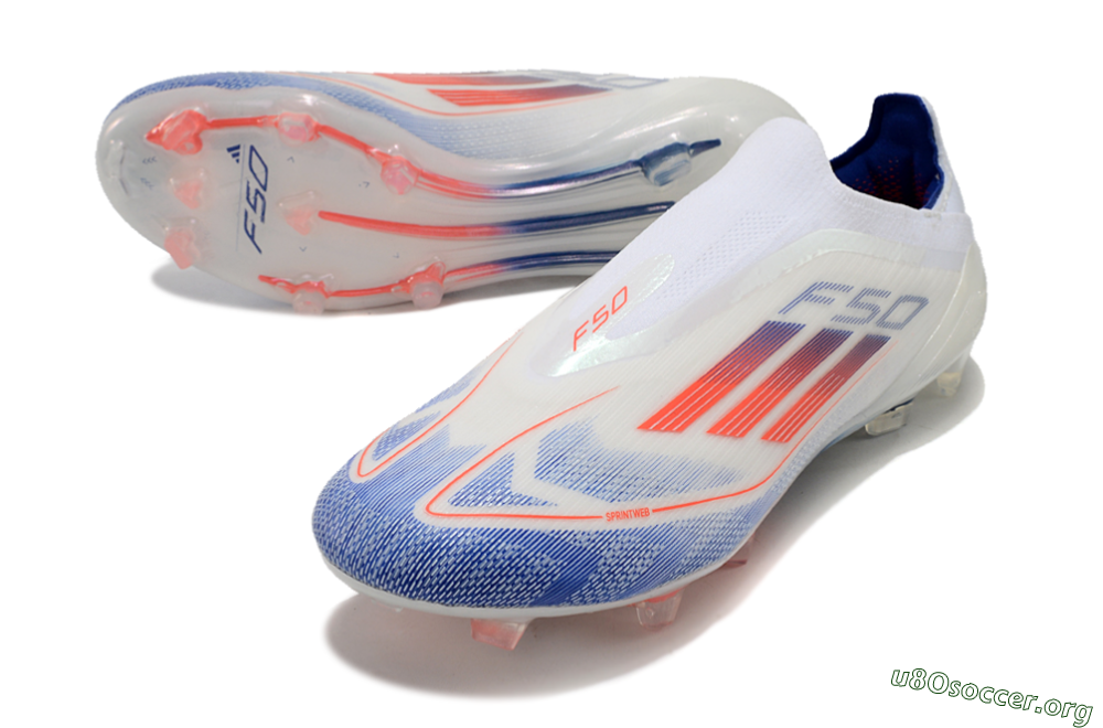Adidas F50 Elite Laceless FG Football Boots - Blue/Red/Beige 0