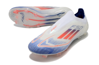 Adidas F50 Elite Laceless FG Football Boots - Blue/Red/Beige