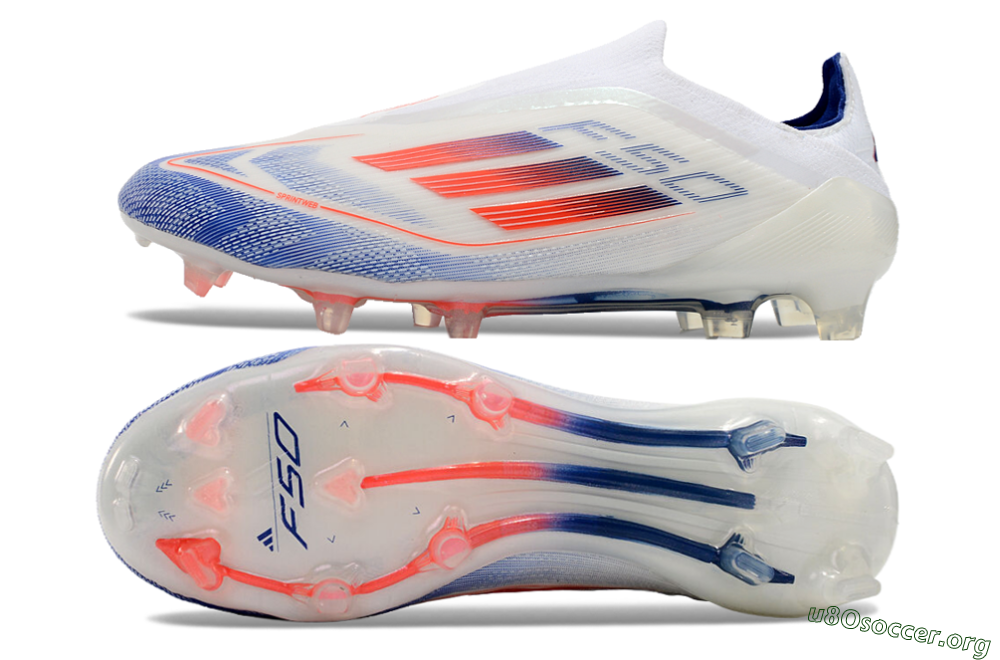 Adidas F50 Elite Laceless FG Football Boots - Blue/Red/Beige 1