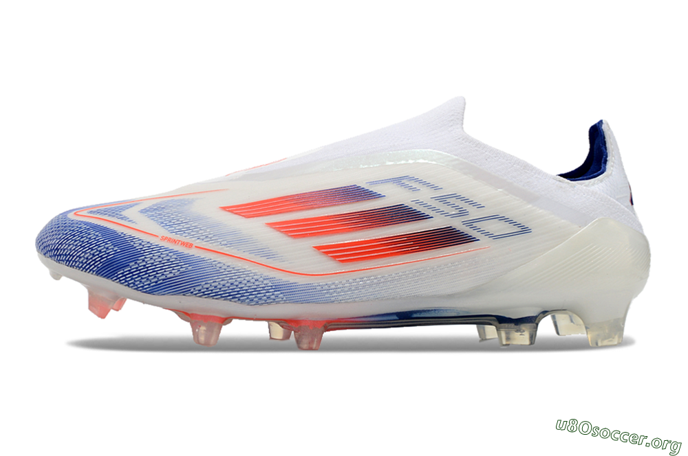 Adidas F50 Elite Laceless FG Football Boots - Blue/Red/Beige 3