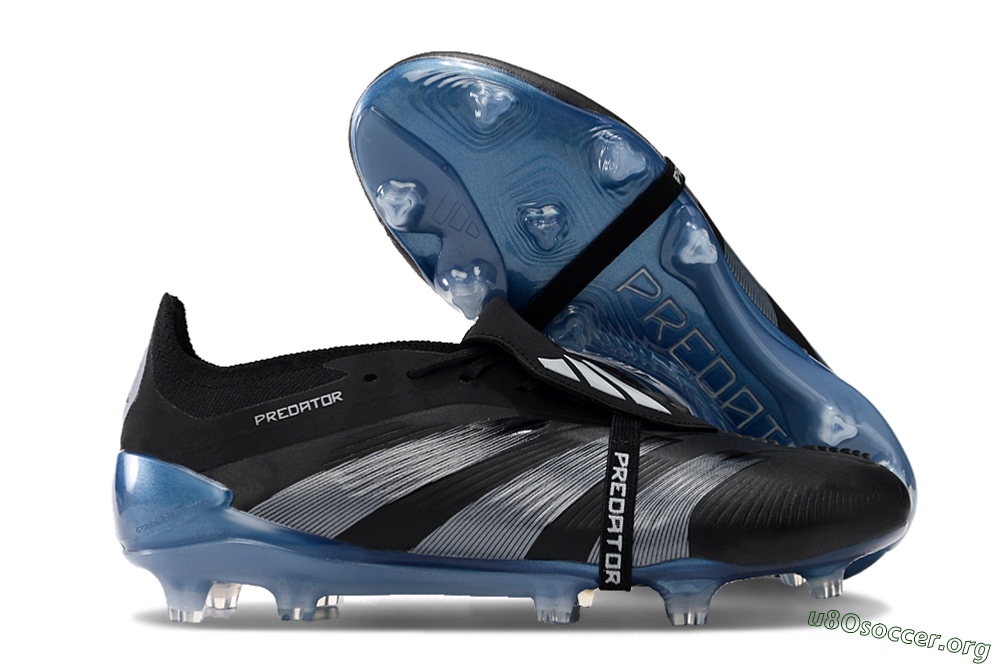 Adidas Predator Elite Tongue FG Football Boots - Black/Silver/Blue 2