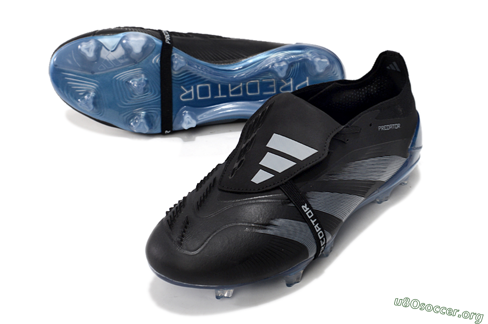 Adidas Predator Elite Tongue FG Football Boots - Black/Silver/Blue 0