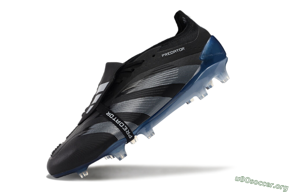 Adidas Predator Elite Tongue FG Football Boots - Black/Silver/Blue 5