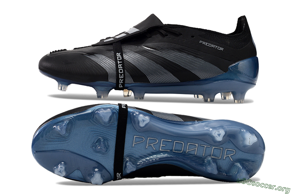 Adidas Predator Elite Tongue FG Football Boots - Black/Silver/Blue 1