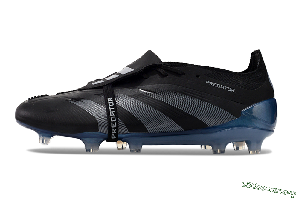 Adidas Predator Elite Tongue FG Football Boots - Black/Silver/Blue 3