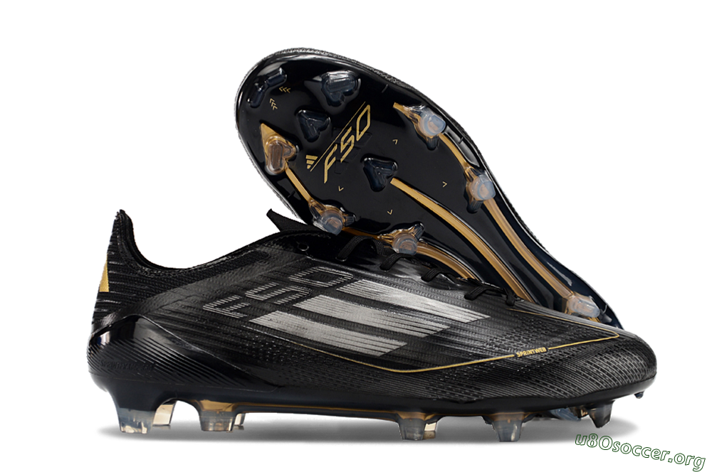 Adidas F50 Elite FG Football Boots - Black/Silver/Gold 2
