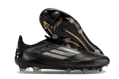 Adidas F50 Elite FG Football Boots - Black/Silver/Gold