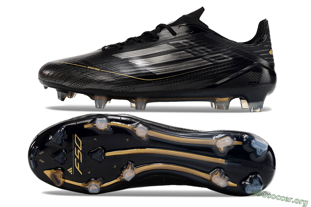 Adidas F50 Elite FG Football Boots - Black/Silver/Gold 1