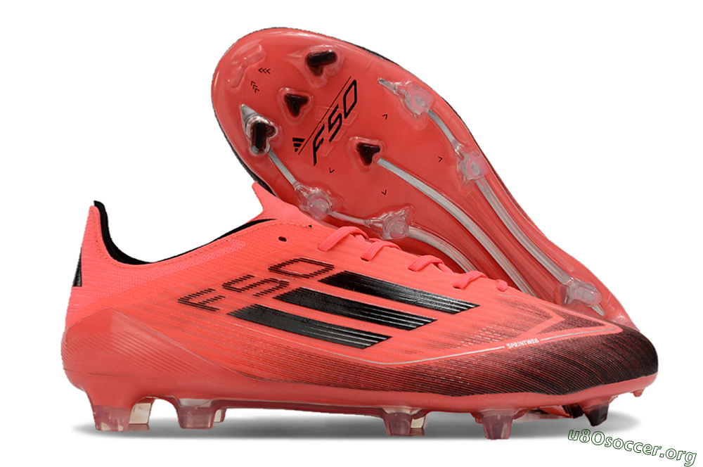 Adidas F50 Adizero FG Football Boots - Red/Black 2