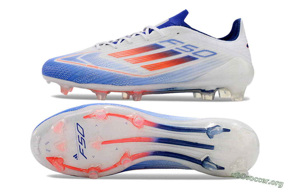 Adidas F50 Adizero FG Football Boots - White/Blue/Pink 1