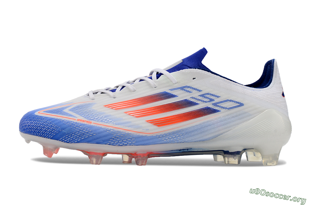 Adidas F50 Adizero FG Football Boots - White/Blue/Pink 3