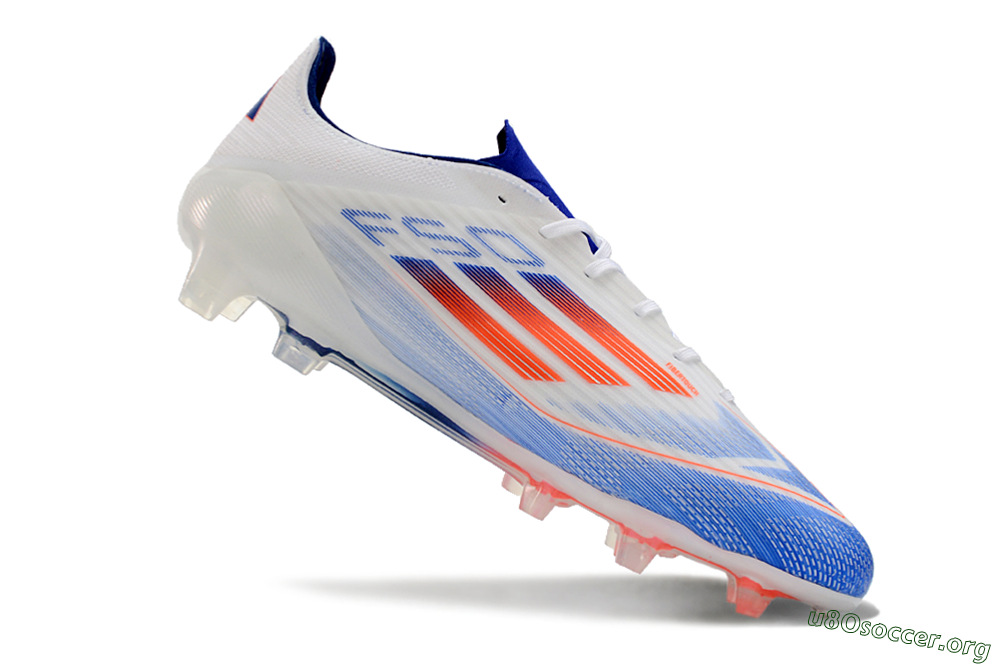 Adidas F50 Adizero FG Football Boots - White/Blue/Pink 5