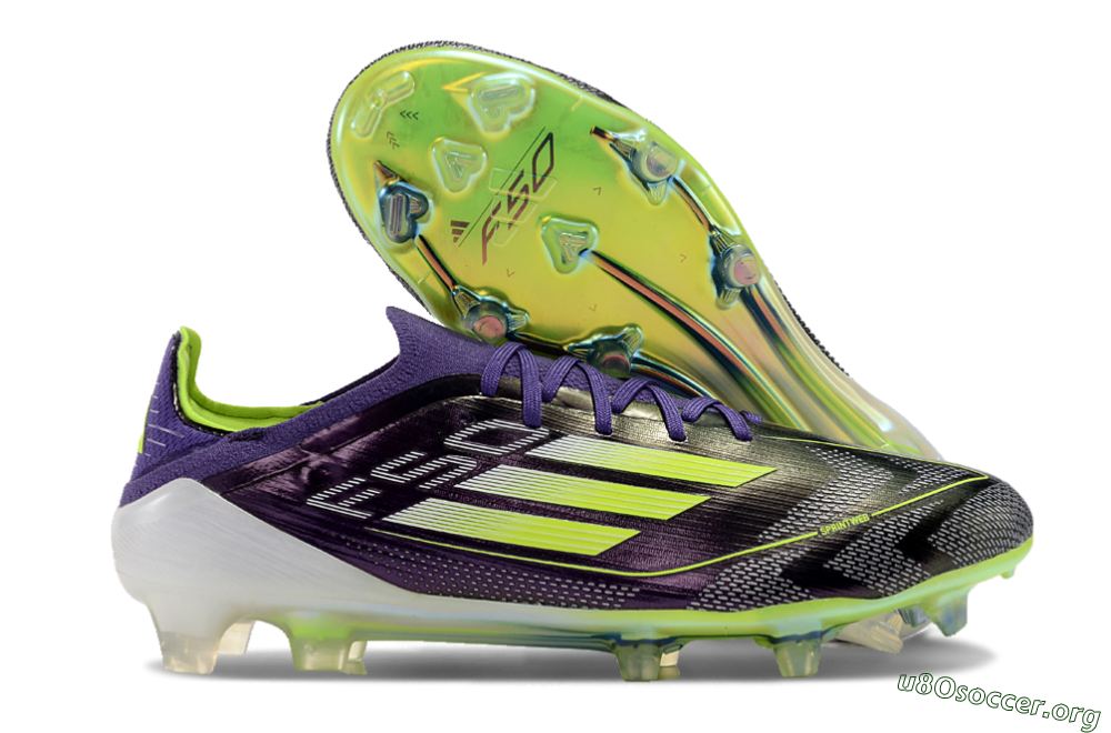 Adidas F50 Adizero FG Football Boots - Purple/Yellow/White 3