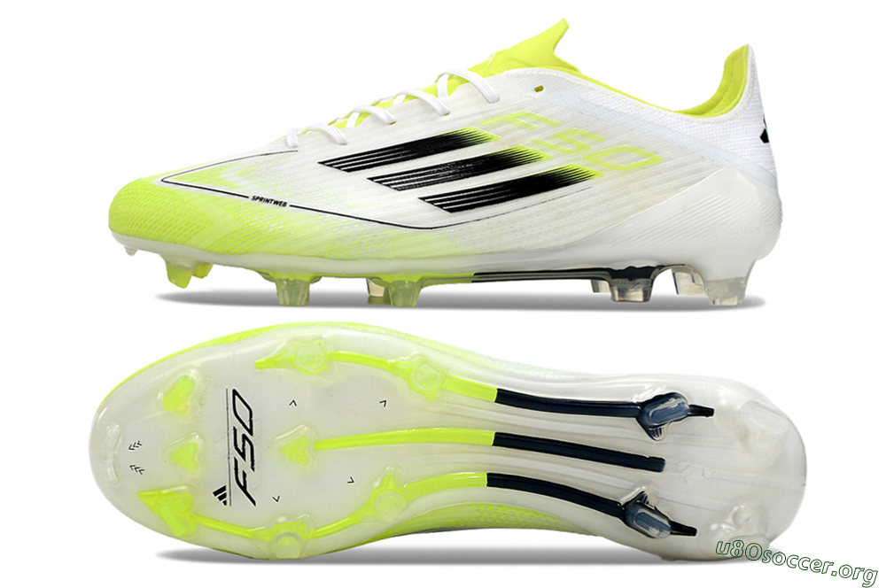 Adidas F50 Adizero FG Football Boots - White/Yellow/Black 1