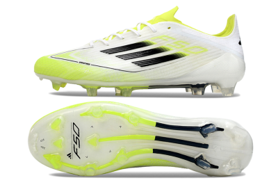 Adidas F50 Adizero FG Football Boots - White/Yellow/Black