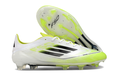 Adidas F50 Adizero FG Football Boots - White/Yellow/Black