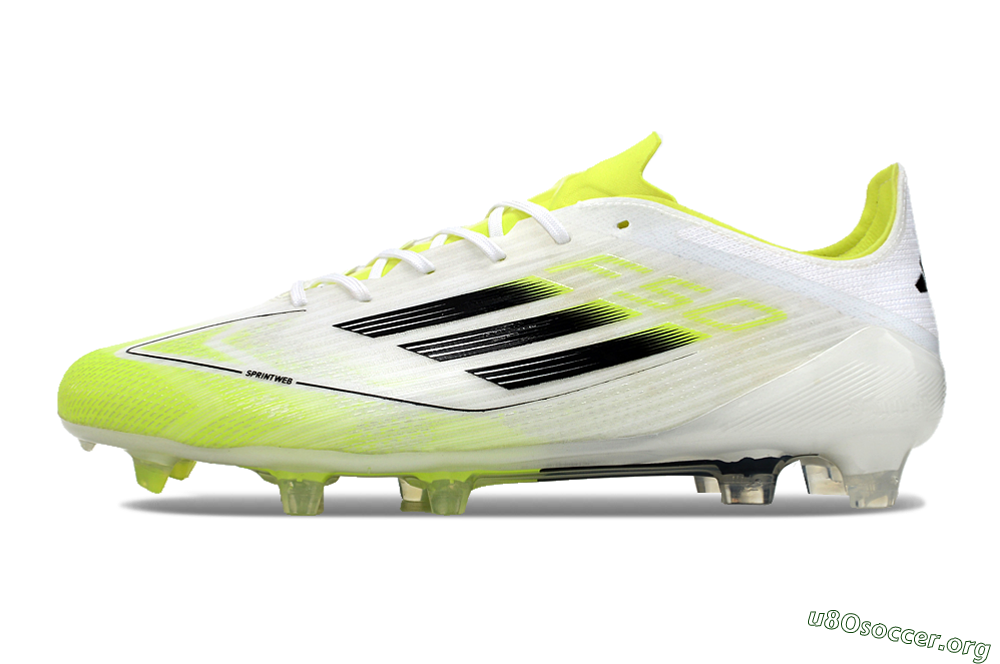Adidas F50 Adizero FG Football Boots - White/Yellow/Black 3