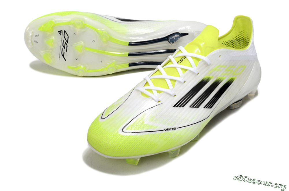 Adidas F50 Adizero FG Football Boots - White/Yellow/Black 0