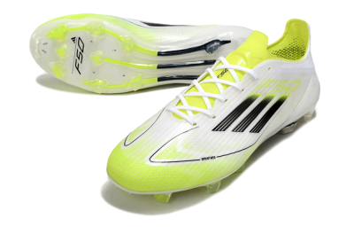 Adidas F50 Adizero FG Football Boots - White/Yellow/Black