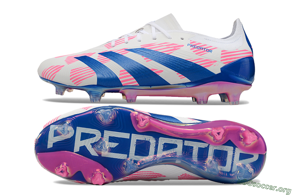 Adidas Predator Accuracy Elite FG Football Boots - White/Pink/Blue 1