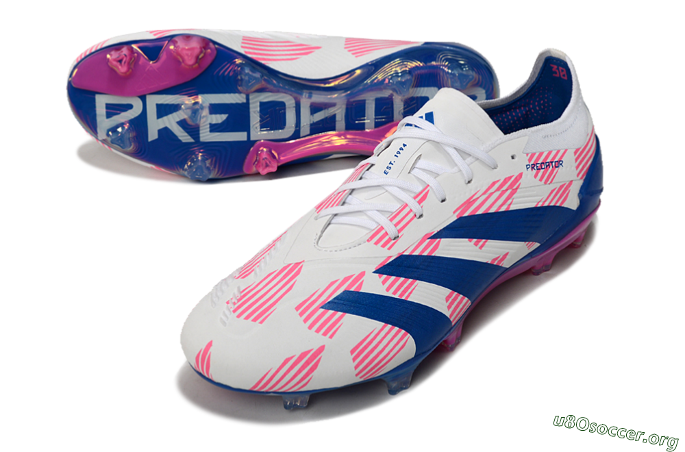 Adidas Predator Accuracy Elite FG Football Boots - White/Pink/Blue 0