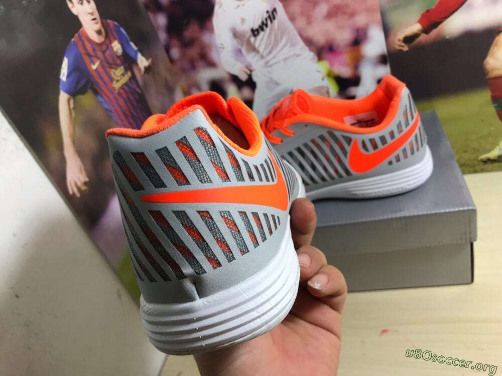 Nike Lunar Gato 2 IC Football Shoes - White/Grey/Orange