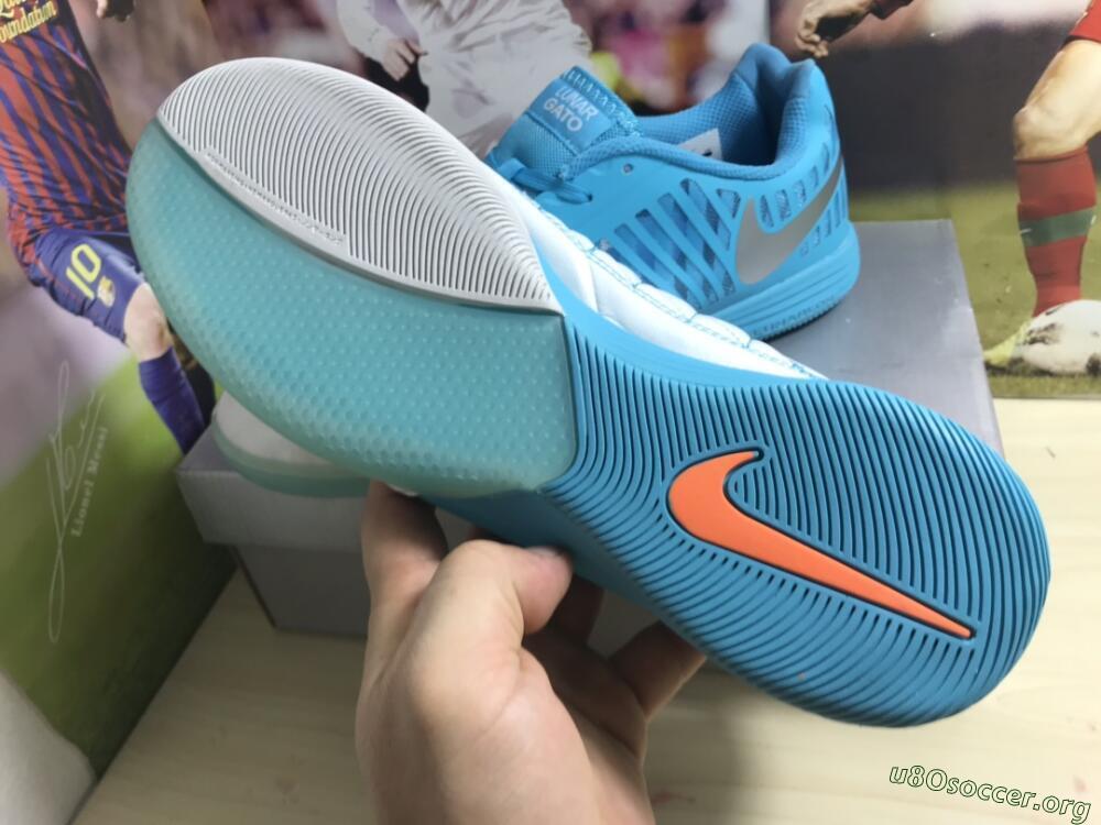 Nike Lunar Gato 2 IC Football Shoes - White/Blue/Silver
