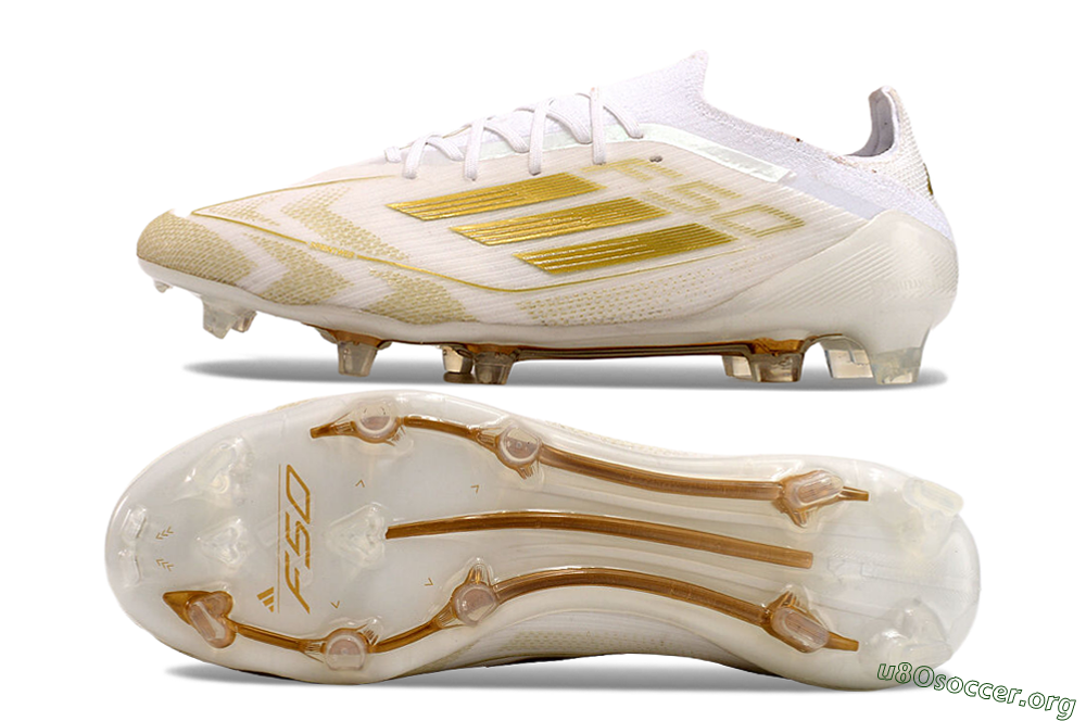 Adidas F50 Elite FG Football Boots - White/Gold 1