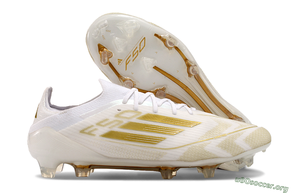 Adidas F50 Elite FG Football Boots - White/Gold 2