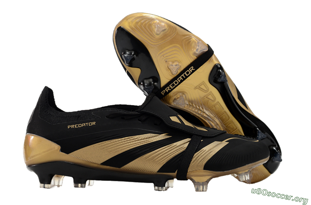 Adidas Predator Elite Tongue FG Football Boots - Black/Gold 2