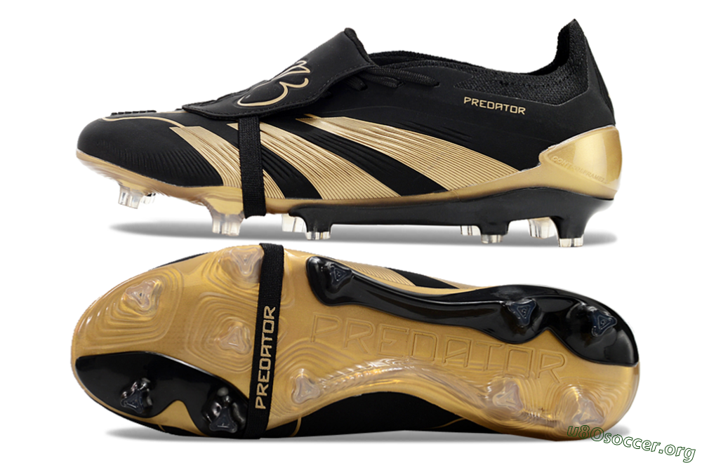 Adidas Predator Elite Tongue FG Football Boots - Black/Gold 1