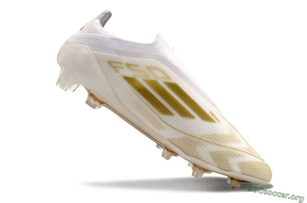 Adidas F50 Elite Laceless FG Football Boots - White/Gold 4