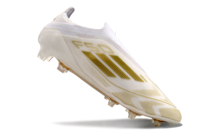 Adidas F50 Elite Laceless FG Football Boots - White/Gold